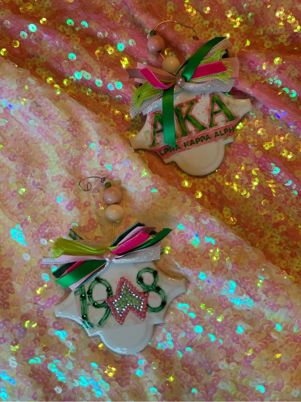 AKA Sorority Themed Hanging Ornaments